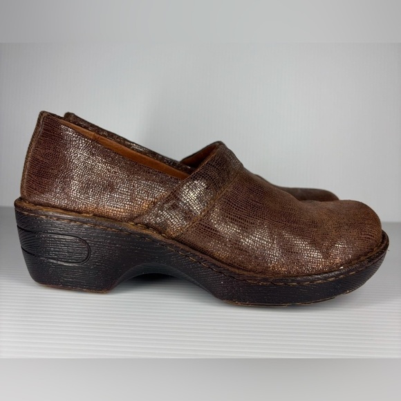 Born Shoes Womens 8 Clogs Leather Slip on Metallic Brown Copper Comfort Church - Picture 1 of 7